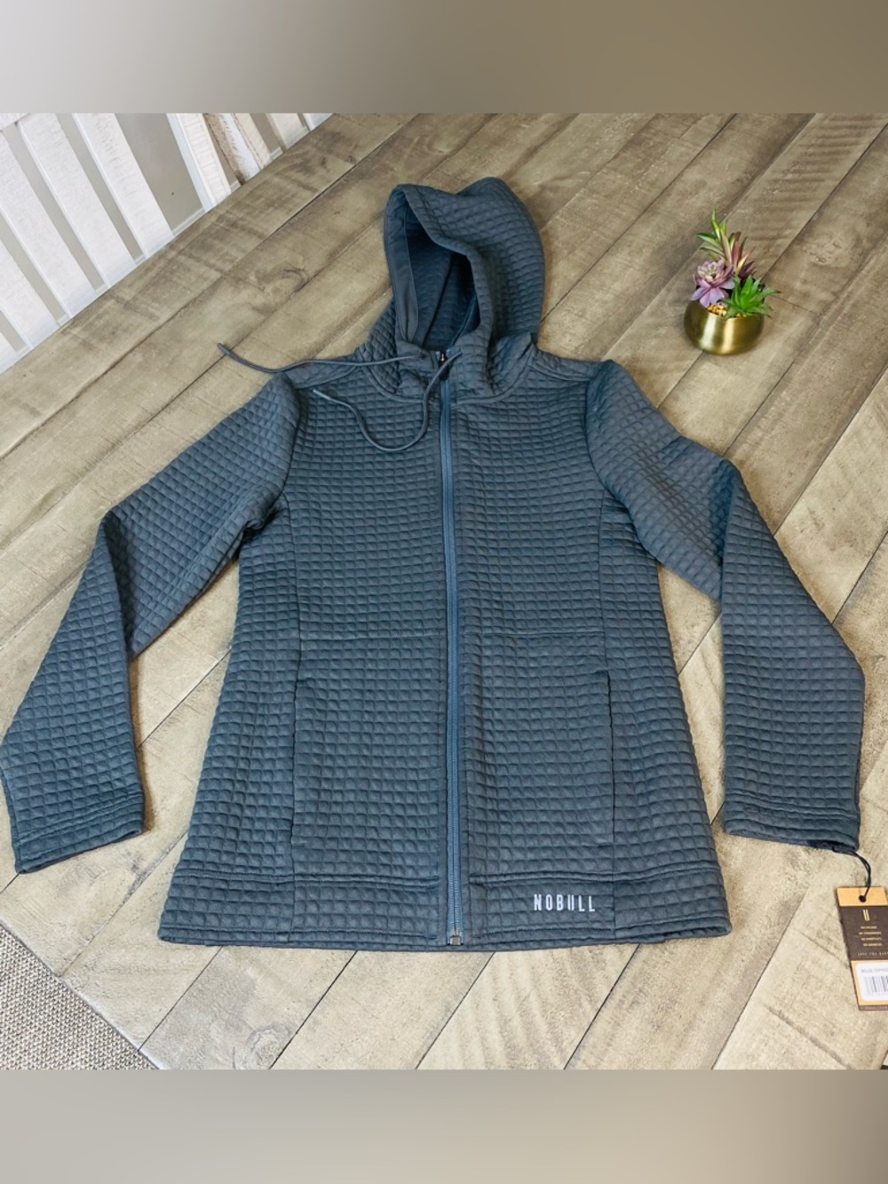 NoBull Full Zip Hoodie Quilted Grid Waffle Texture Women’s Size XS New with Tags